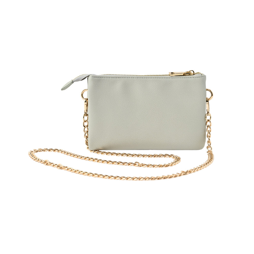 Belle Collection Multi-Gusset Side Bag with Chain Strap - SAGE